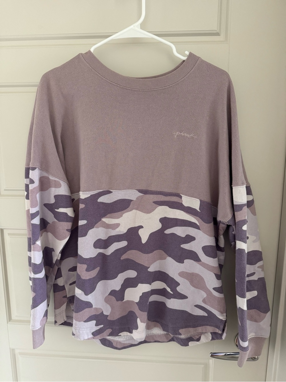 PINK Victoria's Secret Mauve & Lavender Camo Pullover Sweatshirt